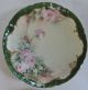 Haviland Porcelain Plates Set Painted Dessert/collector Display Green/pink Roses Plates & Chargers photo 1
