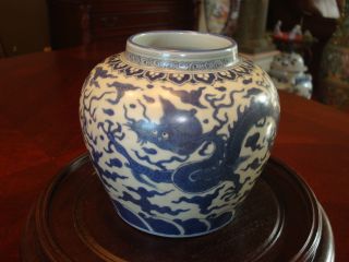 Best Chinese Blue And White Dragon Jar,  Da Ming Jiajing Mark photo