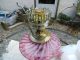 Vintage Fenton Pink Opalescent Hurricane Lamp - Handpainted Milkglass Shade Lamps photo 9