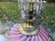 Vintage Fenton Pink Opalescent Hurricane Lamp - Handpainted Milkglass Shade Lamps photo 5