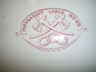 Antique Platter Odd Fellows Massasoit Lodge No 69 Ioof Brockton Ma Meakin Uk photo