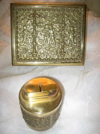 Fantastic Antique German Bronze Jewelry Casket Box Lighter By Erhard & Son1900 photo