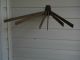 Vintage Olde Fashioned Hanging Clothes Dryer Rusty Metal Bracket Good Wood Slats Other photo 1