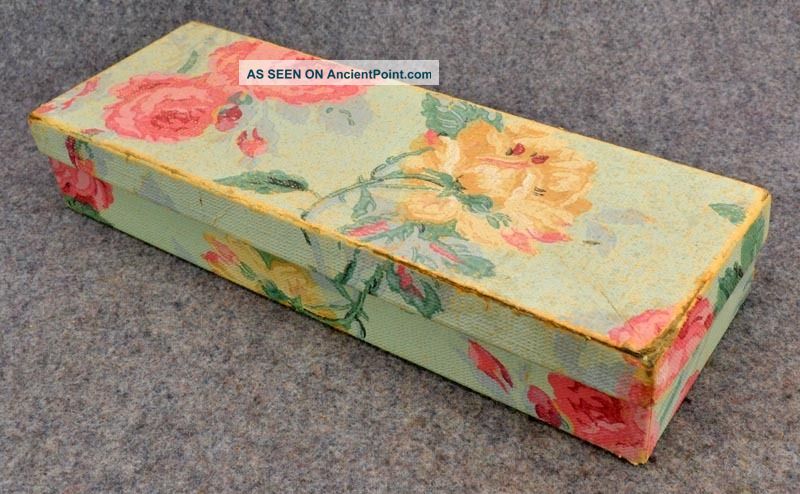 Antique Wall Paper Box Cardboard Hand Made Other photo