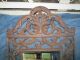 Antique Cast Iron Decorative Ornate Scrolled Wall Mirror Hanging Vintage Mirrors photo 5