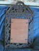 Antique Cast Iron Decorative Ornate Scrolled Wall Mirror Hanging Vintage Mirrors photo 7