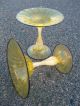 2 - Murano Art Glass Bowl Compote Sculpture Stemware By Salviati & Co.  Gold Flake Vases photo 11