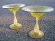 2 - Murano Art Glass Bowl Compote Sculpture Stemware By Salviati & Co.  Gold Flake Vases photo 2