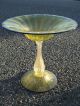 2 - Murano Art Glass Bowl Compote Sculpture Stemware By Salviati & Co.  Gold Flake Vases photo 3