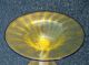 2 - Murano Art Glass Bowl Compote Sculpture Stemware By Salviati & Co.  Gold Flake Vases photo 8