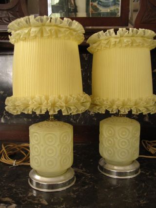 Pair Vintage Bedside Table Lamps photo
