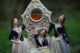 19th C.  Staffordshire Of Three Female Figurines & Birds With Watch Holder Figurines photo 1
