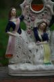 19th C.  Staffordshire Of Three Female Figurines & Birds With Watch Holder Figurines photo 3