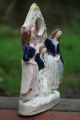 19th C.  Staffordshire Of Three Female Figurines & Birds With Watch Holder Figurines photo 6