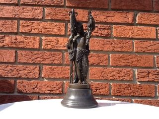 Signed A.  E.  Carrier Boy With Fish Bronze Statue European Bronze Finery photo