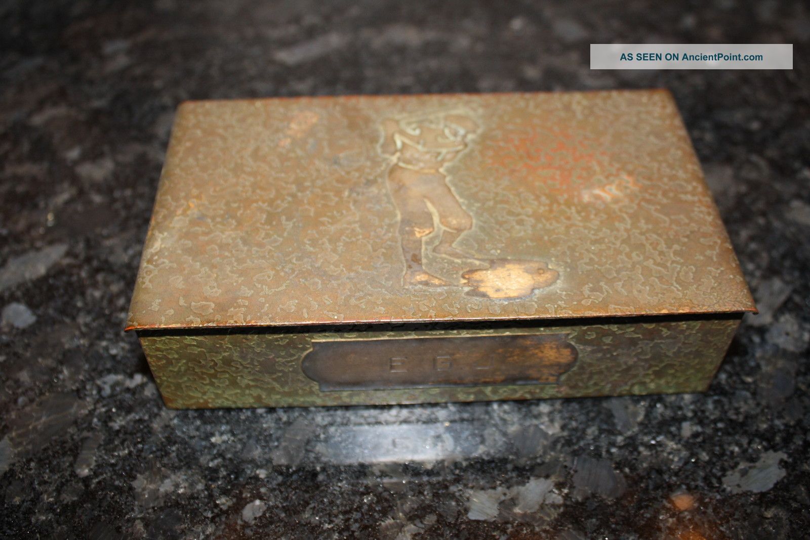 Silver Crest Trinket Box Real Bronze Metalware photo