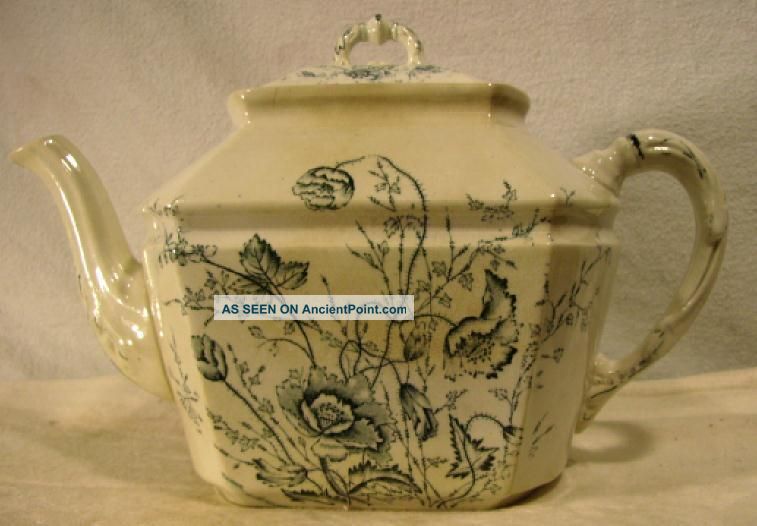 Antique Moore & Leason Co Blue & White Tea Pot 1892 - 1896 Teapots & Tea Sets photo