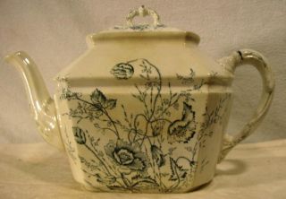 Antique Moore & Leason Co Blue & White Tea Pot 1892 - 1896 photo