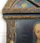 Antique Vtg Religious Icon Christianity Art Madonna,  Wood,  Gesso,  Gilt Shrine Other photo 2