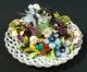 Sevres Hand Painted Porcelain Fruit Flower Bouquet Centrepiece Reticulated Plates & Chargers photo 2