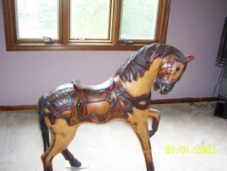 Hand Carved And Painted Carousel Horse,  Circa 1900 photo