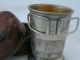 Liquor Cup And Alligator Style Leather Case From Civil War Era Metalware photo 5