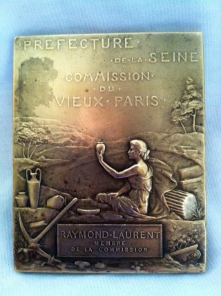 Antique Art Nouveau Bronze Plaque Prudhomme photo