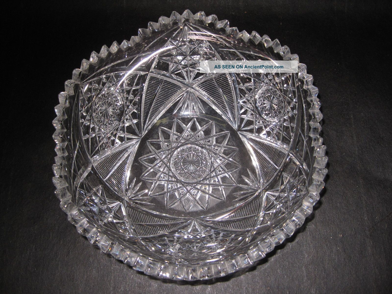 Antique Abp Cut Glass Bowl 9 