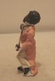 Early Porcelain Huebach Figure African American Boy Playing Banjo 4.  25 