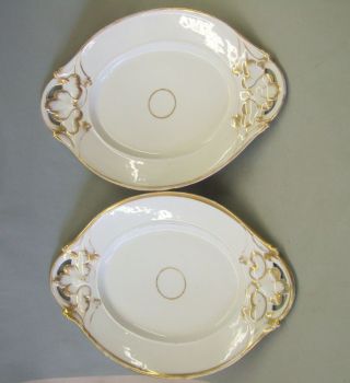Pair Of Old Paris Platters,  Antique French Porcelain,  19th C photo