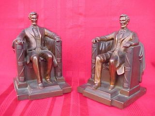 Abraham Lincoln Antique Bookends Jennings Brothers Jb Daniel French Memorial photo
