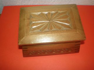 Wooden Box With A Lid With Carved photo