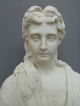 Early Antique Parian Porcelain Bust Lady Goddess Diana Figure Figurine 10 