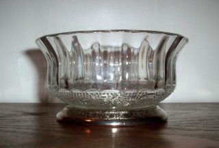 Vintage Cut Crystal With Silver Base Condiment Bowl photo