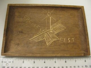 1940 ' S Wood Carved Holiday Tray,  German photo