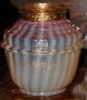 Rare Antique Cranberry & Amber Ribbed Opalescent Glass Hanging Oil Lamp Shade Lamps photo 9