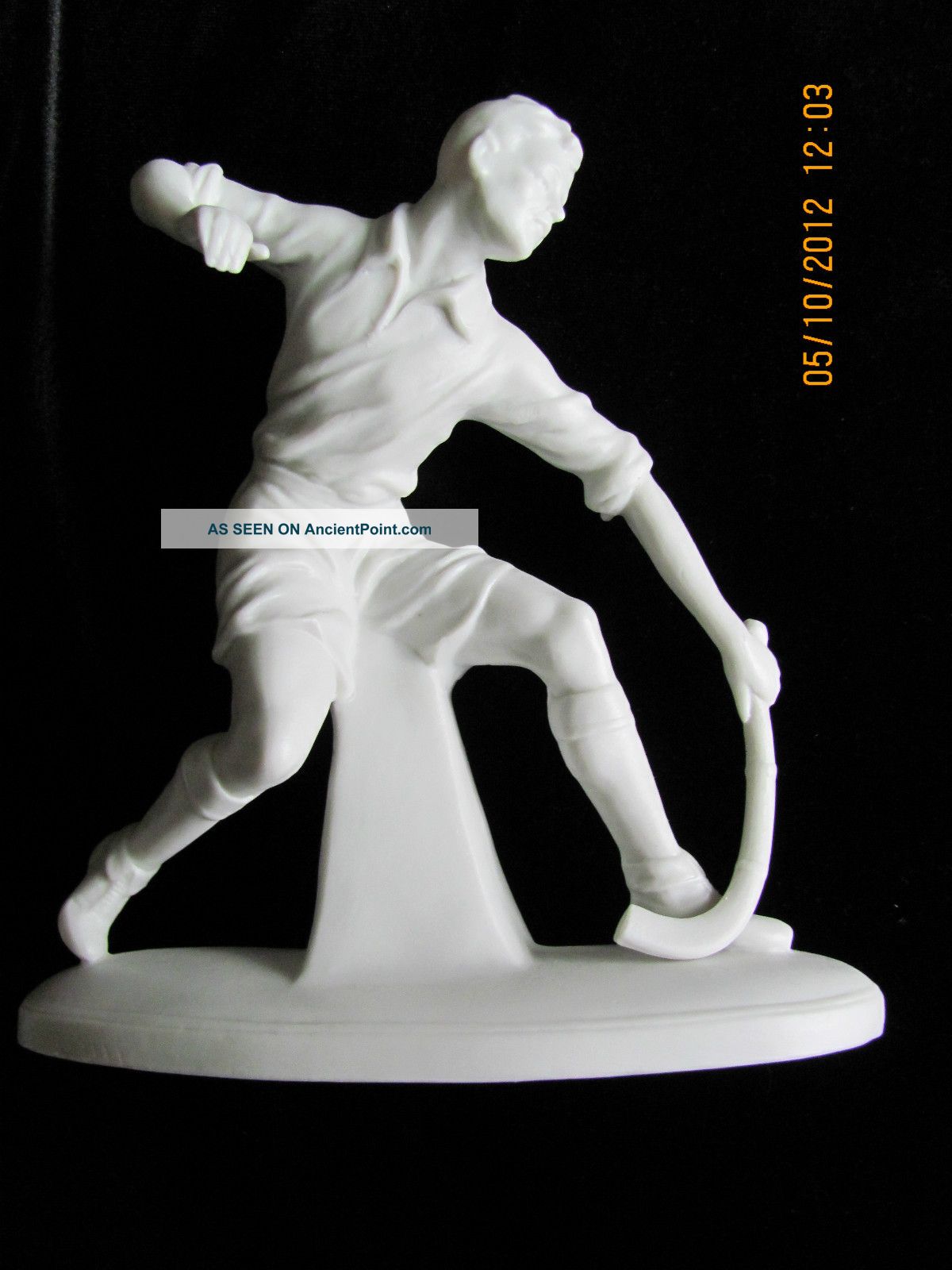 Antique Parian Male Field Hockey Player Statue Figurines photo