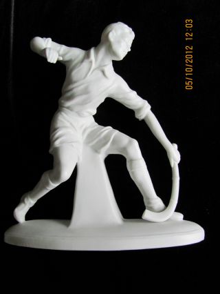 Antique Parian Male Field Hockey Player Statue photo