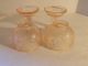 A Pair Of Rare Vintage Decorative Pink Depression Glass Candle Holder Lamp Candle Holders photo 2