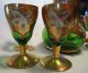 Venetian Murano Toso Art Glass Decanter Set Hand Painted 24k Gold Overlay Cordi Decanters photo 7