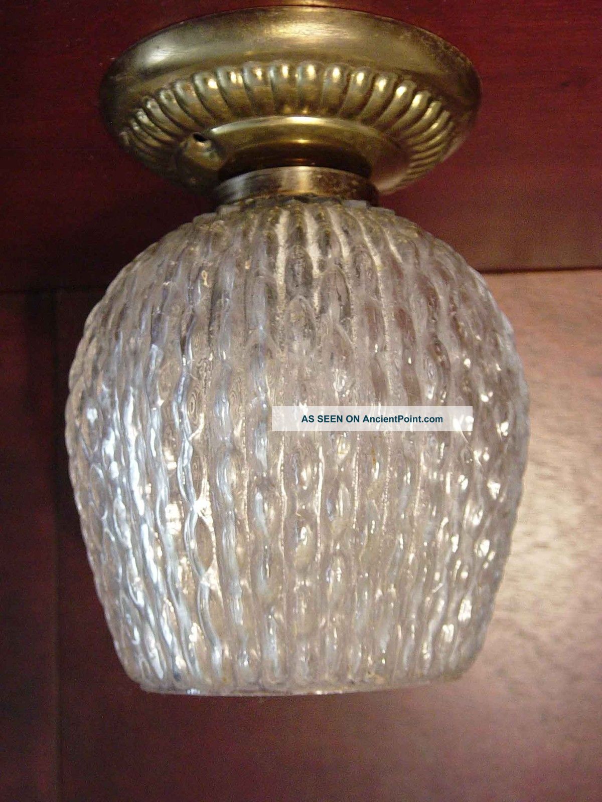 Retro Bubble Rippled Glass Hanging Lamp Light Fixture Shade 60s Mid Cent Eames Lamps photo