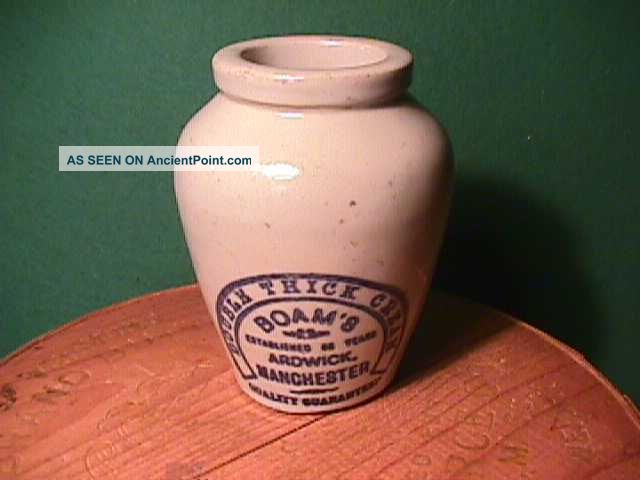 Stoneware Boam ' S Double Thick Cream Crock / Jar Manchester England Lqqqk Crocks photo