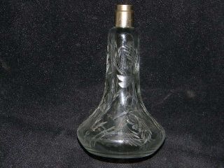 Antique Intaglio Cut Devilbiss Art Glass Perfume Bottle No Atomizer photo