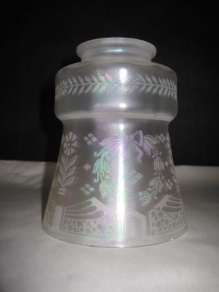 Antique Etched Glass Luster Light Shade photo