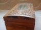Vintage Hand Carved Hardwood Wooden Jewelry Trinket Box Old Cottage Boxes photo 10