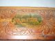 Vintage Hand Carved Hardwood Wooden Jewelry Trinket Box Old Cottage Boxes photo 8