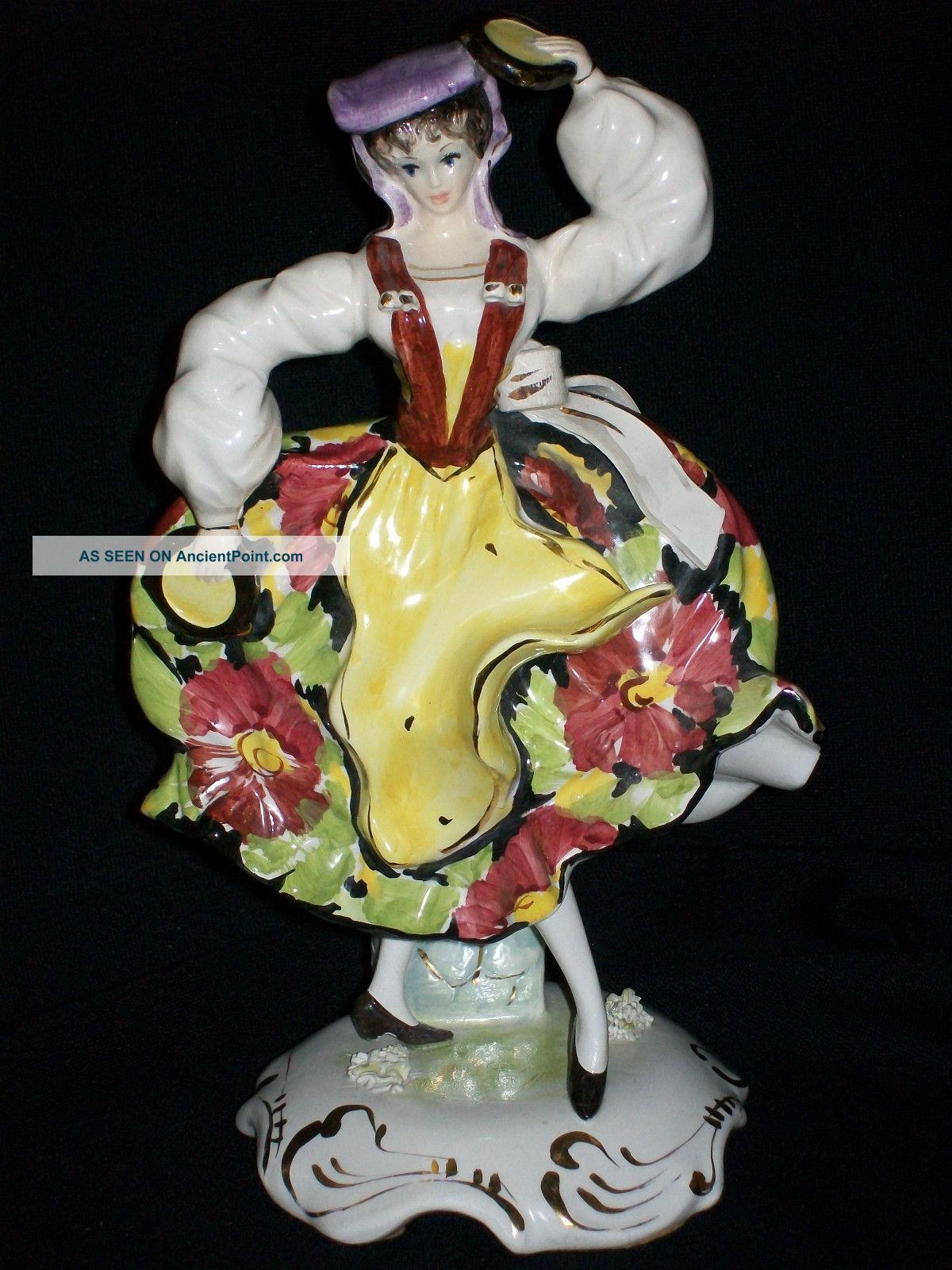 Antique Italian Porcelain Art Deco Dresden Lady Figurine Figure Italy Figurines photo