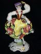 Antique Italian Porcelain Art Deco Dresden Lady Figurine Figure Italy Figurines photo 2
