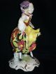 Antique Italian Porcelain Art Deco Dresden Lady Figurine Figure Italy Figurines photo 3