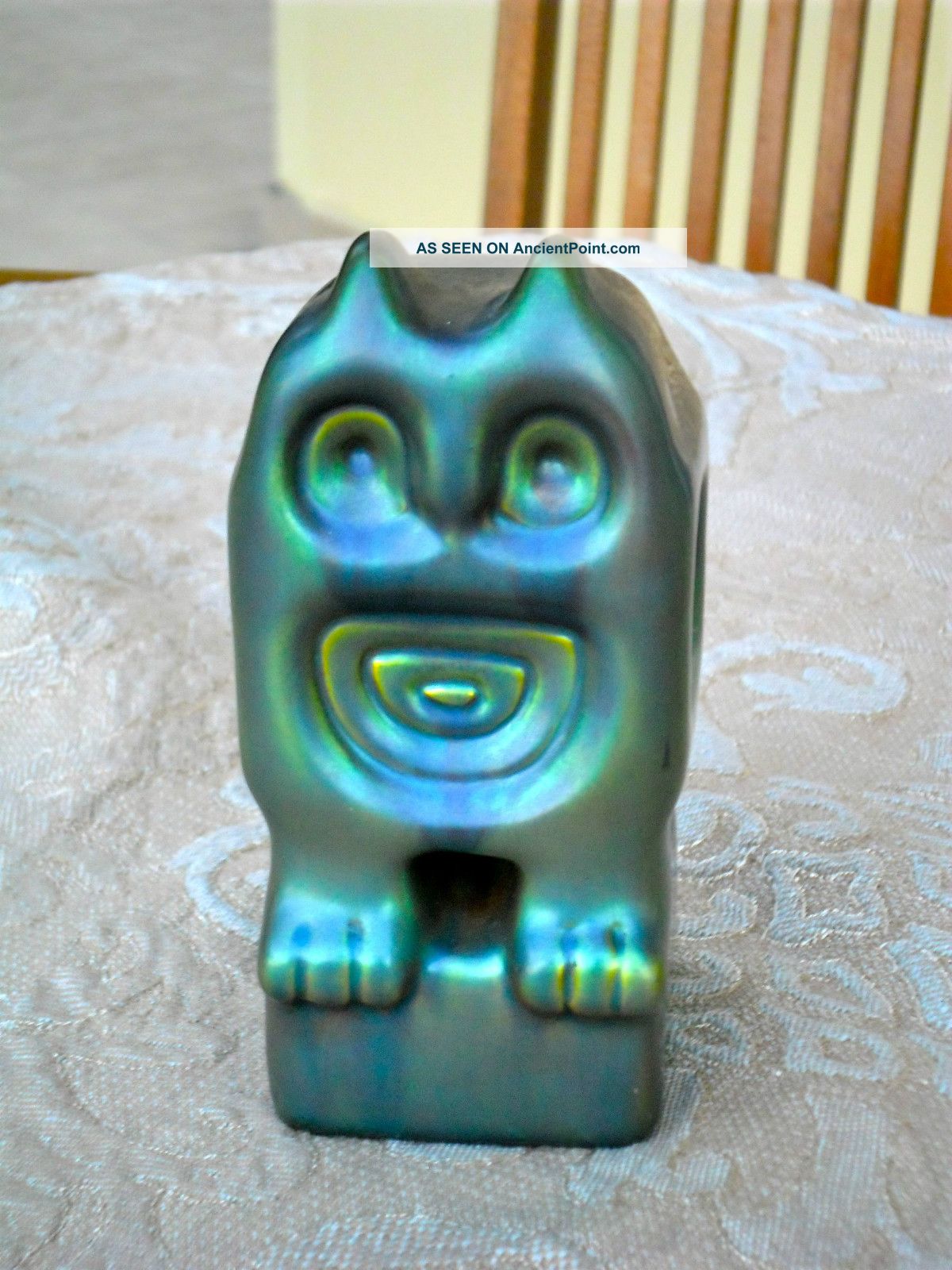 Rare Modern Zsolnay Eosin Owl - Judit Nádor - 1970s - Made In Hungary Figurines photo